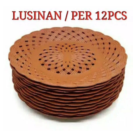 ❤LOLA❤ PIRING ROTAN ANYAMAN | Piring rotan plastik LUSINAN Piring Rotan Plastik Anyaman isi 12 pcs w