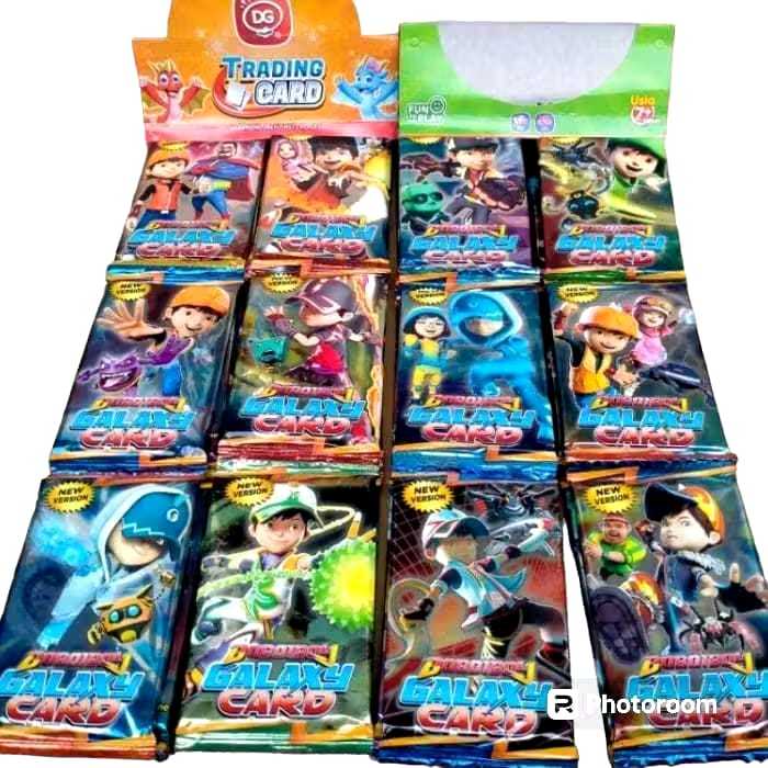 12 SACHET KARTU BOBOIBOY GALAXY TERBARU/ DG TRADING CARD GAMES BOBOIBOY / KARTU FOIL