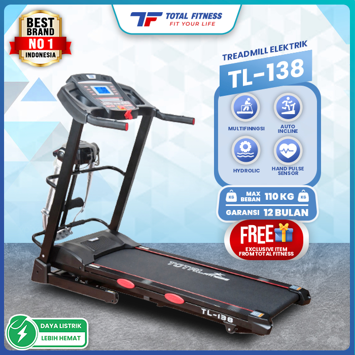 Treadmill Elektrik Medium Automatic Incline TL-138 Total Fitness
