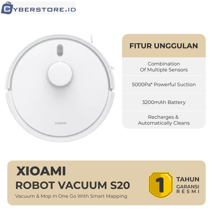 Vacuum Cleaner Xiaomi Robot Vacuum S20 Penyedot Debu Garansi Resmi Indonesia