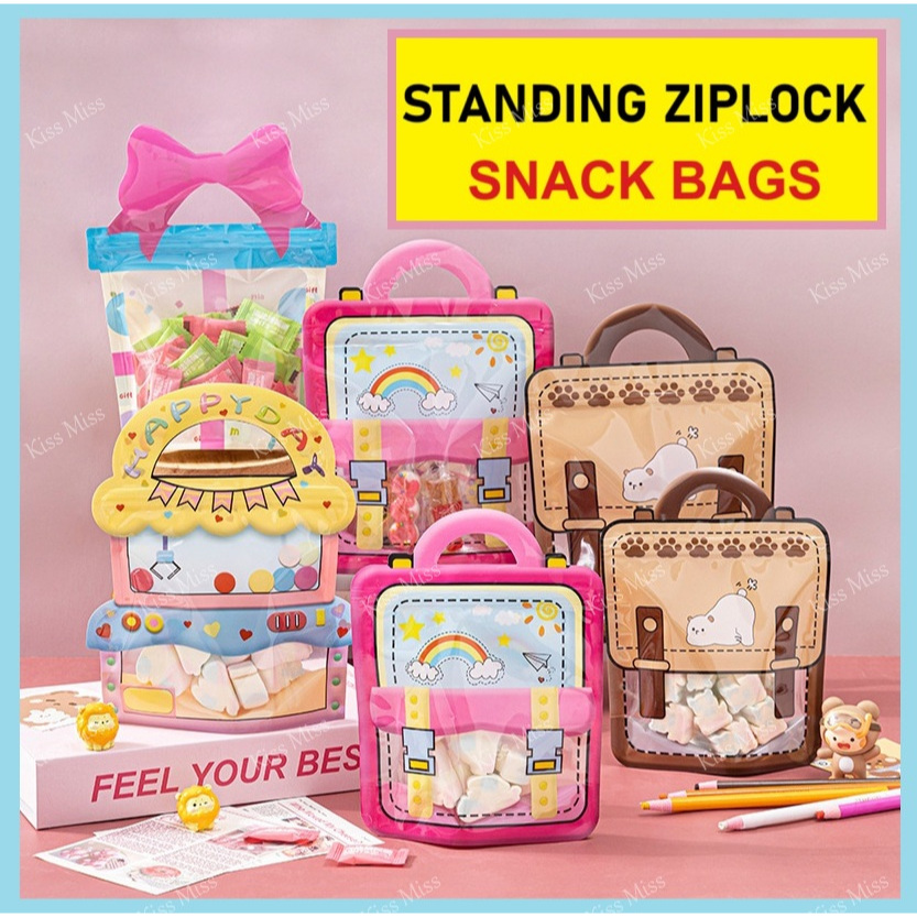 

Standing ziplock snack bags - HAPPY DAY - plastik klip lucu - goodie bag - plastik ultah - ulang tahun - hampers – kantong lucu - candy bag - plastik klip - bingkisan - zipper