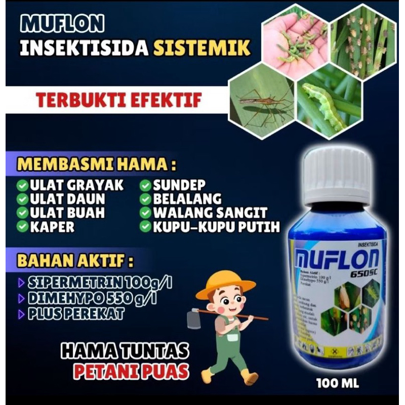 Muflon Insektisida SISTEMIK Plus Perekat Membasmi Ulat