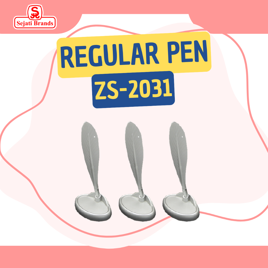 

Ballpoint Quill Pen ZS-2031 Silver / Pulpen Bulu Ayam