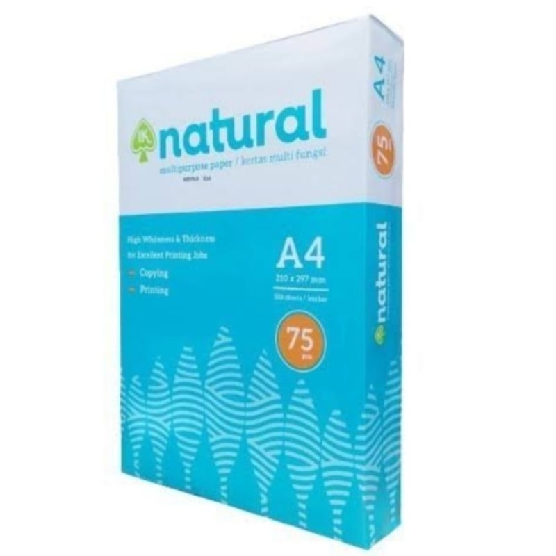 

HVS NATURAL 75gr ukuran A4 F4 1rim