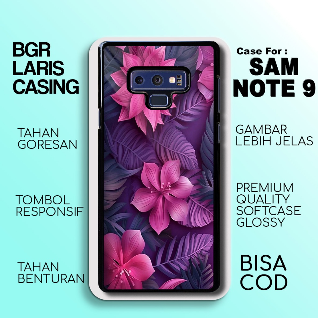 Case Samsung Note 9 Terbaru Cute Flower Casing Note 9 Termurah Hardcase Softcase Glossy Terlaris