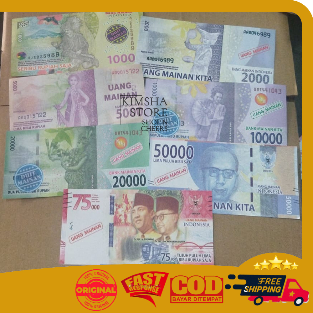 Uang Kertas Rupiah Cetakan Baru Mainan Anak Role Play Mirip Asli