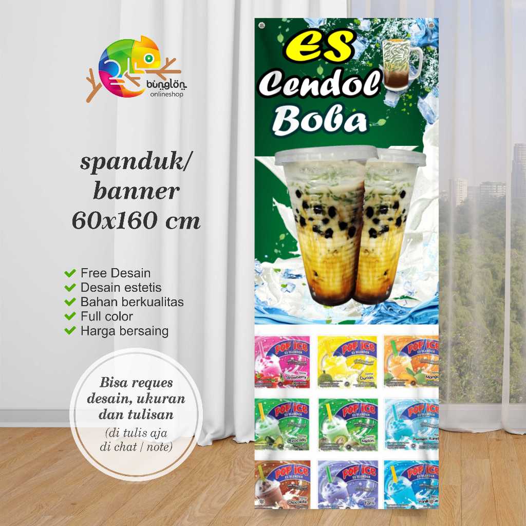 Cetak Spanduk Banner Es Cendol Boba Dan Pop Ice
