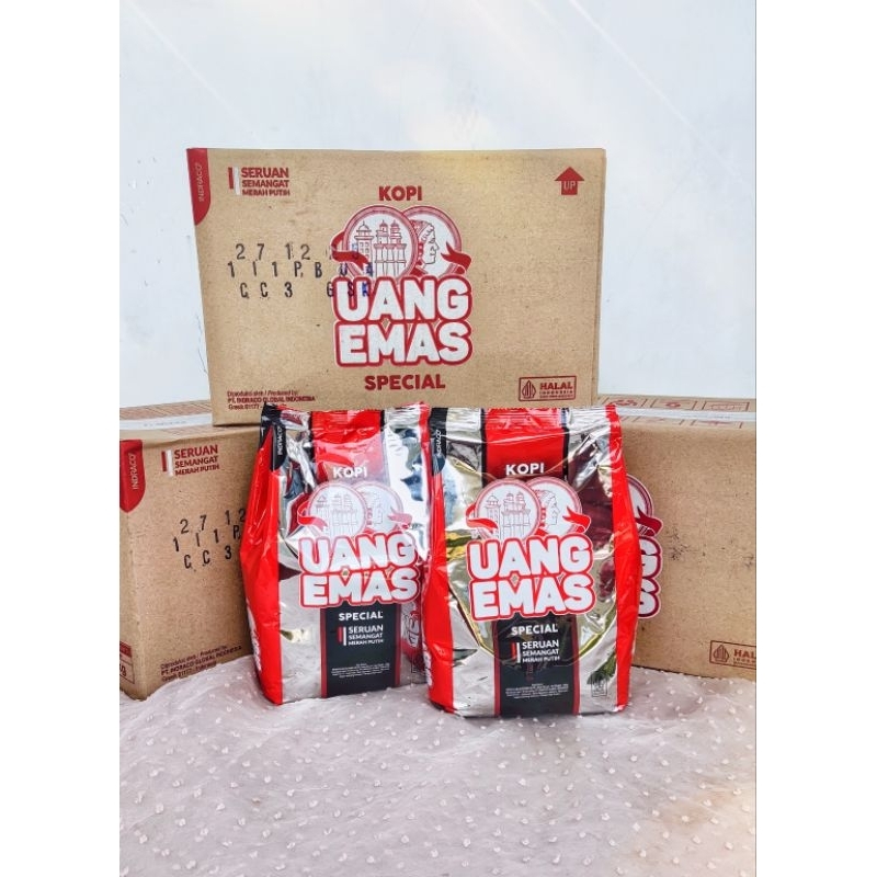 

Kopi Uang Emas 1kg (1dos) ISI 5 KG / PCS ( KARTONAN )