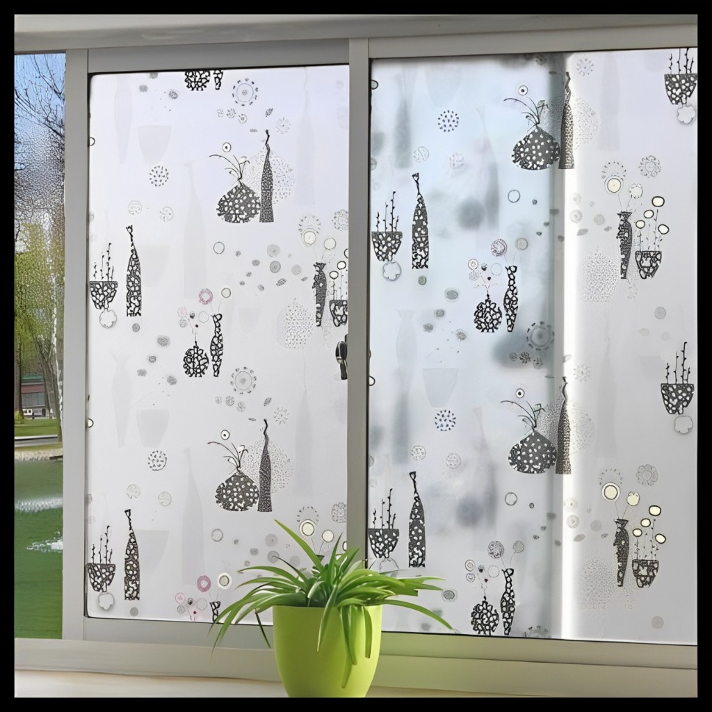 Sticker Kaca -Kaca Film - Sandblast Sunblast Sanblast kaca motif Bunga