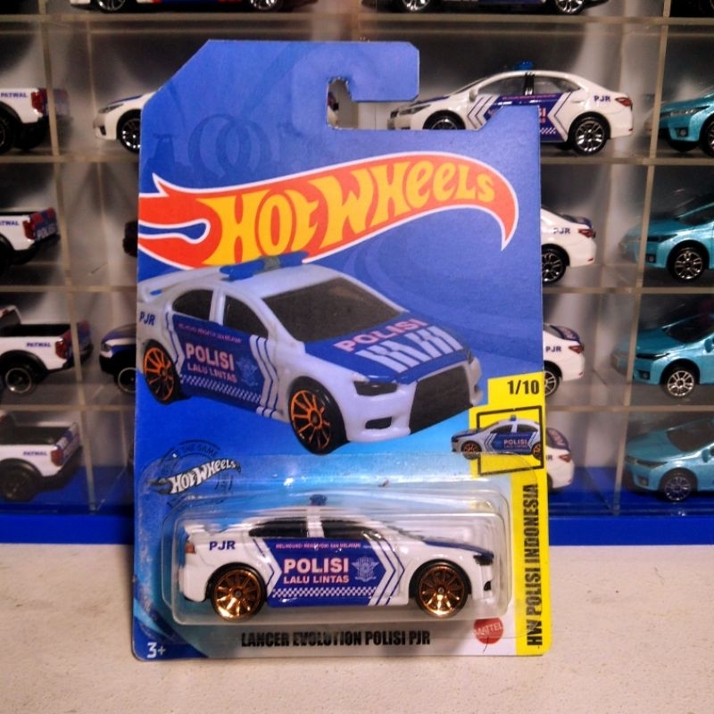 DIECAST SKALA 1:64 HOTWHEELS MITSUBISHI LANCER EX CUSTOM MOBIL POLISI INDONESIA PJR PATWAL