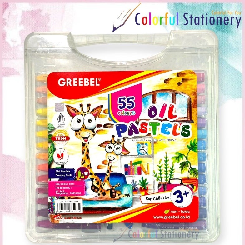 

KODE P32V Crayon Kerayon GREEBEL Oil Pastel 55 Warna