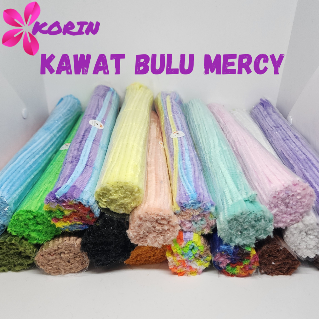 

Kawat Bulu Mercy Pastel Polos / Pipe Cleaner Pastel Macaron Isi 100pcs / Kawat Bulu Mercy MixColor 12inch (30cm)