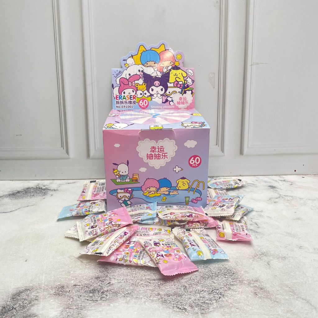 

Penghapus Misteri Sanrio Gepeng 1 Dus isi 60 PCS Lengkap Super Lucu Imut / Eraser Mysteri SANRIO Gepeng 1 Pack isi 60 Pieces Kualitas Terbaik Harga Termurah Bisa Grosir dan COD