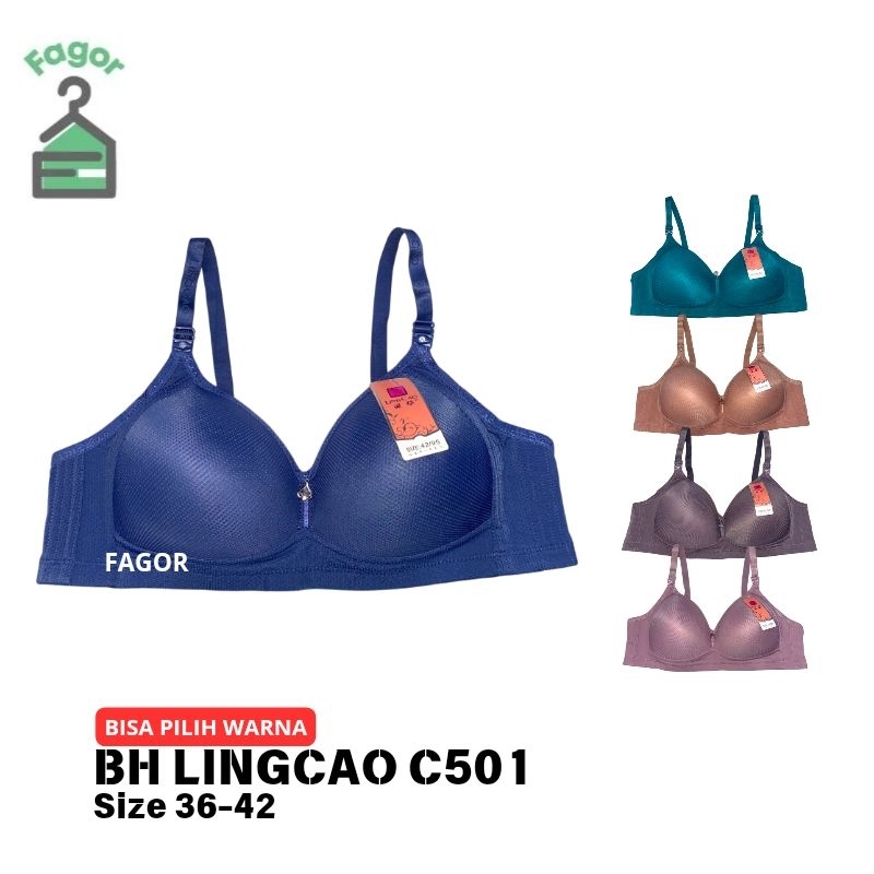 FAGOR - BH LINGCAO C501 SIZE 36-42 TANPA KAWAT KAIT 3 CUP C BUSA SEDANG
