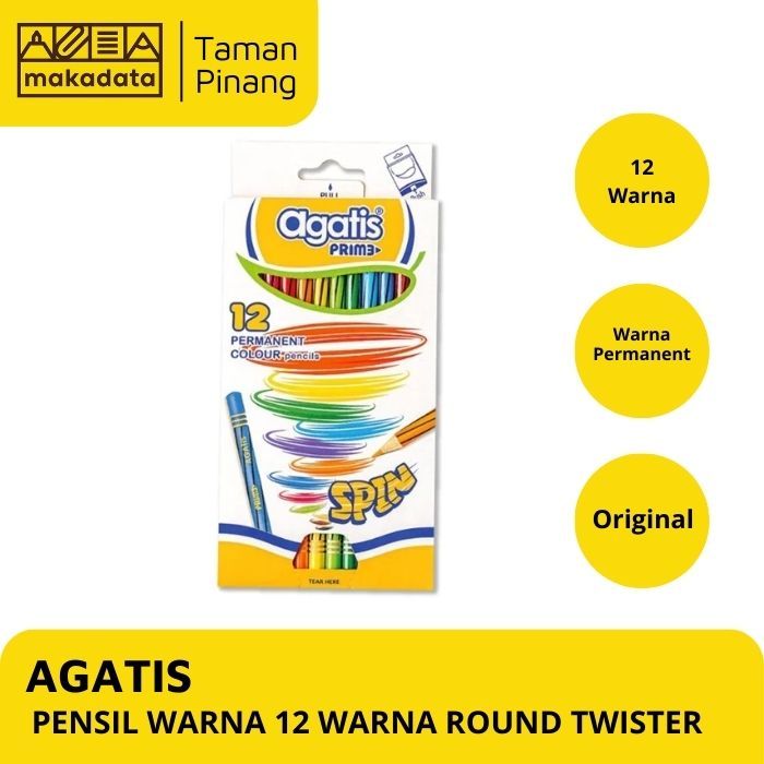 

PENSIL WARNA / COLOUR PENCIL AGATIS PRIME 12 WARNA PANJANG PRIME ROUND TWISTER