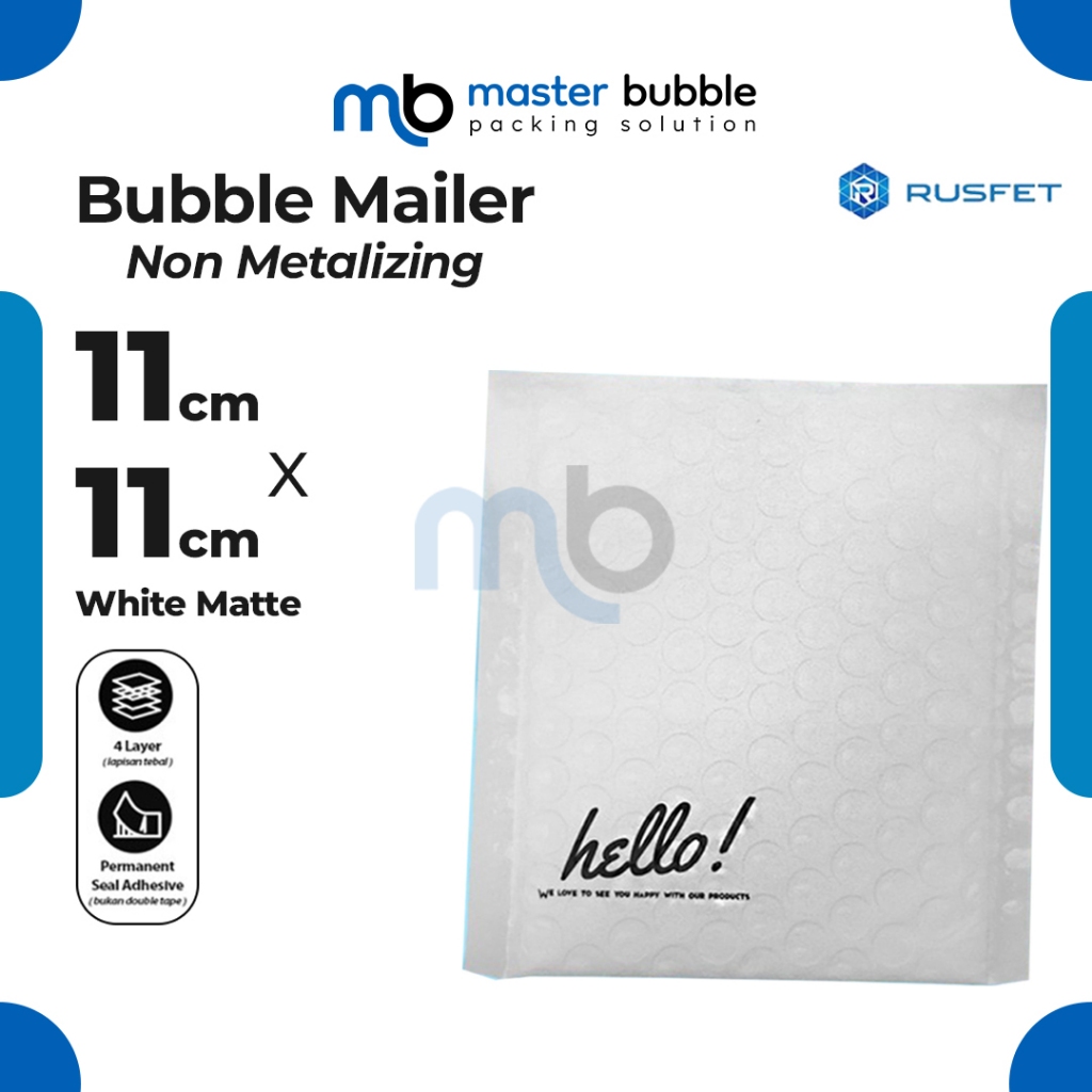 Amplop Envelope Bubble Mailer Putih Dove 11 x 11 cm / Security Bag Mailer Rusfet Harga Ecer Satuan