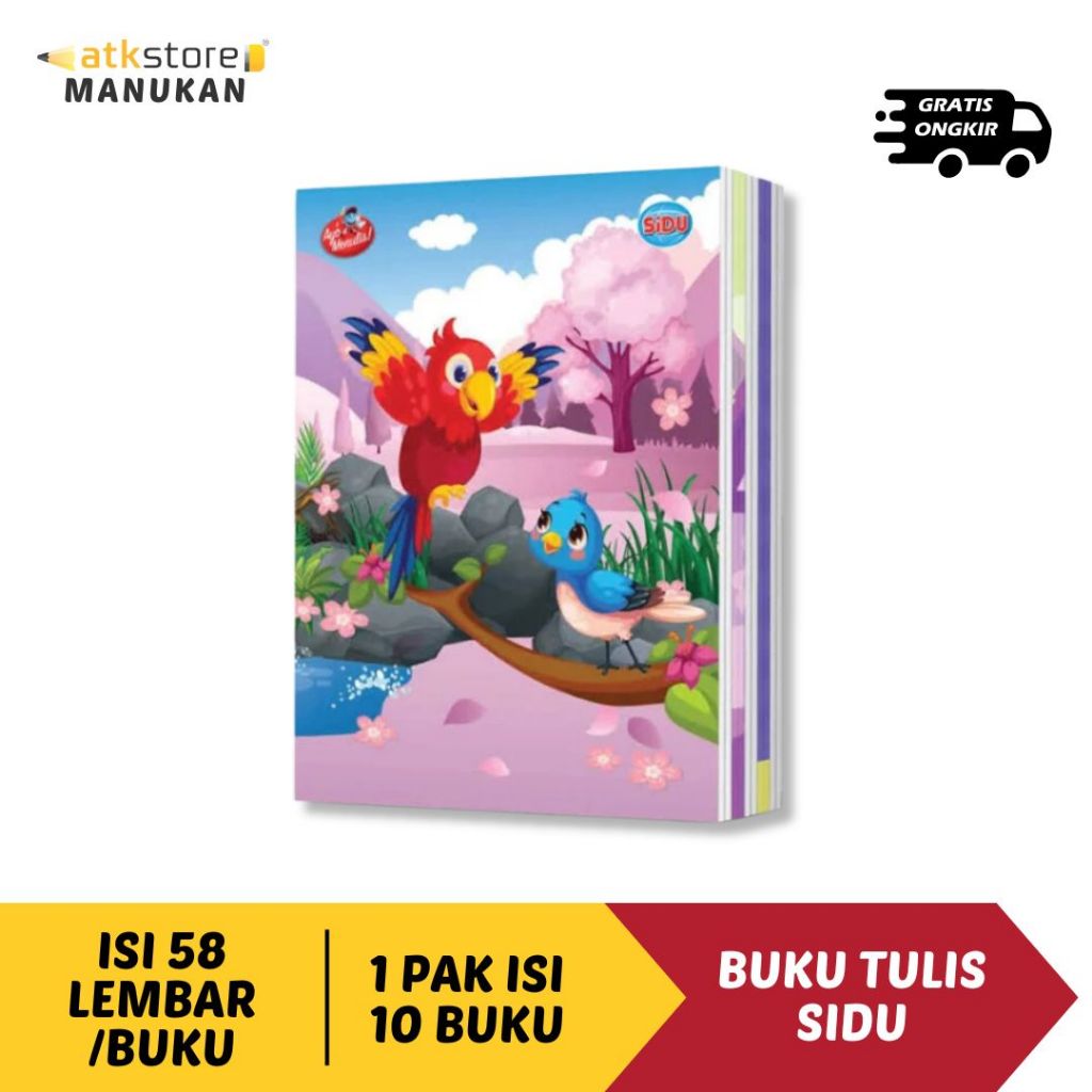

(1 PACK) SIDU Buku Tulis Sinar Dunia 58 Lembar 1 Pack Isi 10 Pcs