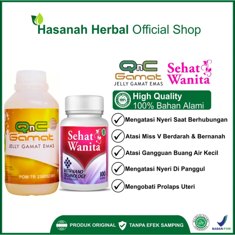 Obat Turun Peranakan Turun Rahim Prolaps Uteri Herbal QnC Jelly Gamat Dan Sehat Wanita Suplemen Kewa