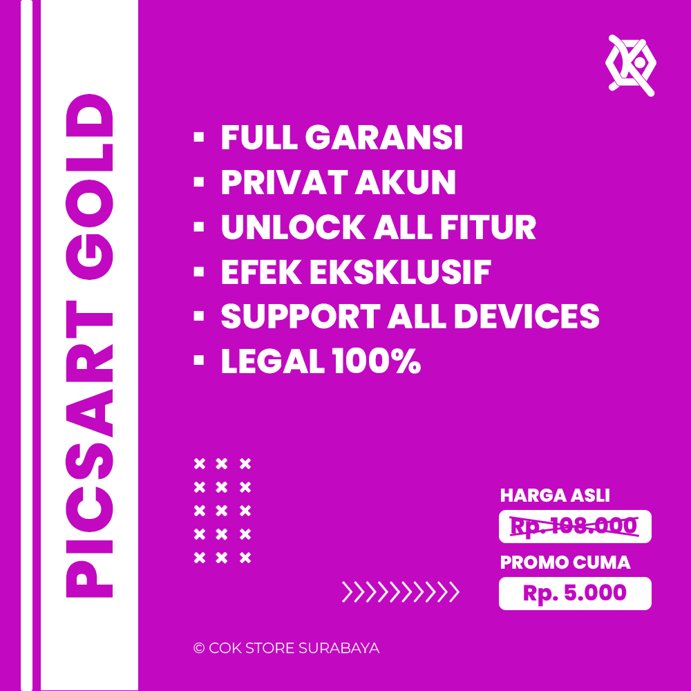 PICSART GOLD FULL GARANSI TERMURAH SEJAGAD RAYA