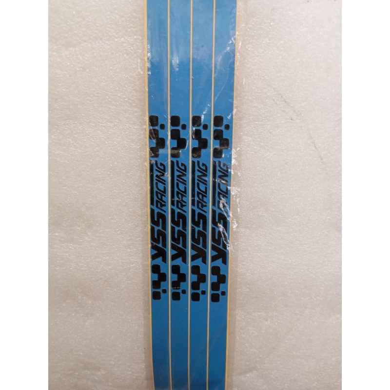 stiker pelak motor tulisan yss Racing (water blue)