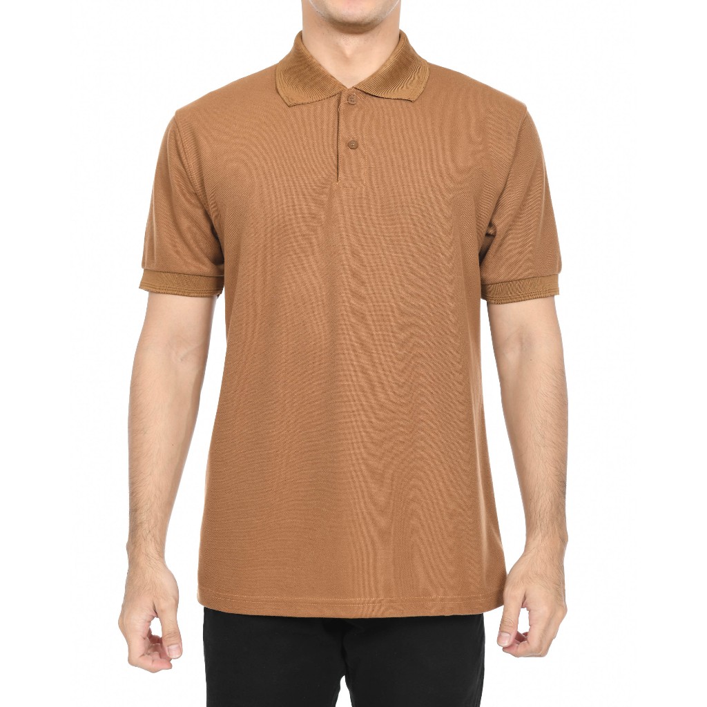 Polo Shirt Polos Coklat sedang / Kaos Berkerah / Kaos Polo Lengan Pendek