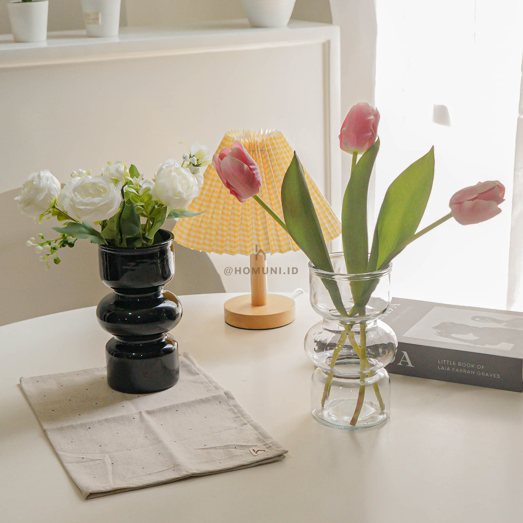 INS Korea Transparent Glass Arumi Vase/ Vas Bunga Kaca Aesthetic untuk Dekorasi dan Property Foto
