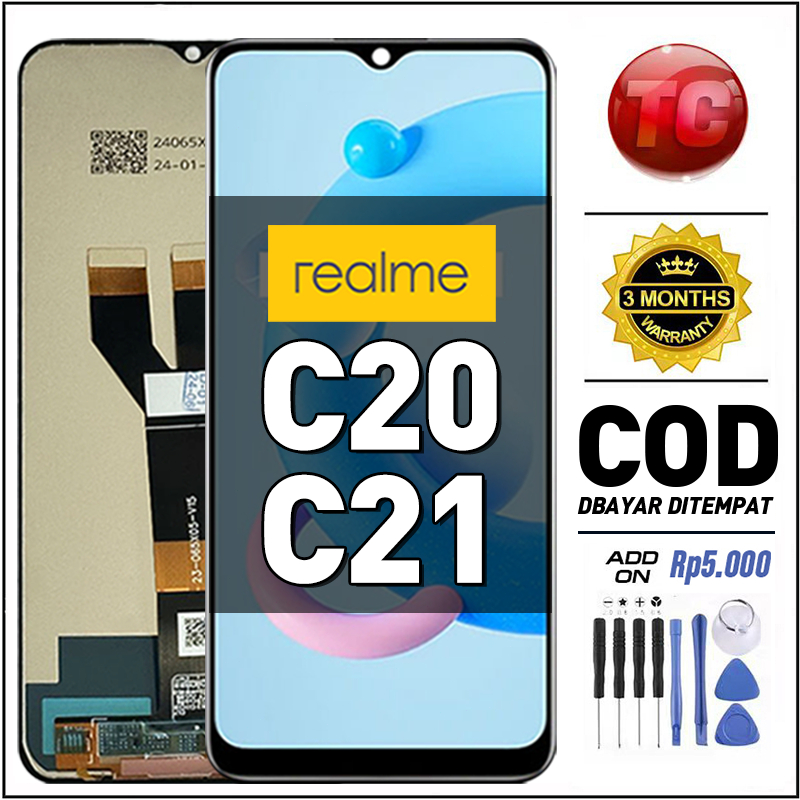 TC LCD For Realme C21 LCD Realme C20 Fullset hp Touchscreen Kompatibel untuk Glass Touch Screen Digi