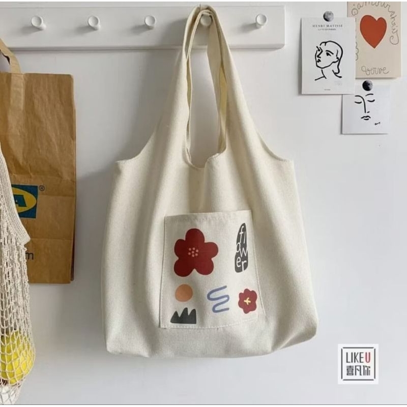 Tas Jinjing Kanvas Bunga
