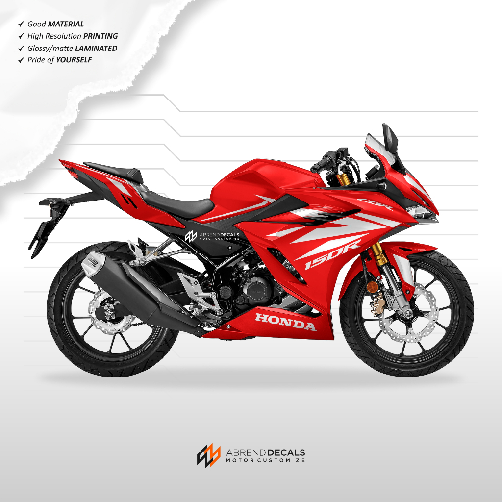 STRIPING CBR 150R NEW GRAFIS SIMPEL / STIKER MOTOR HONDA CBR 150 K45R LIST VARIASI / STIKER CBR 150R