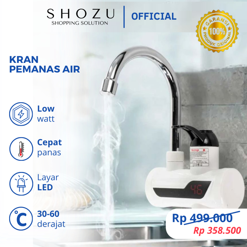 Kran Pemanas Air Elektrik Water Heater Kamar Mandi Digital ORIGINAL