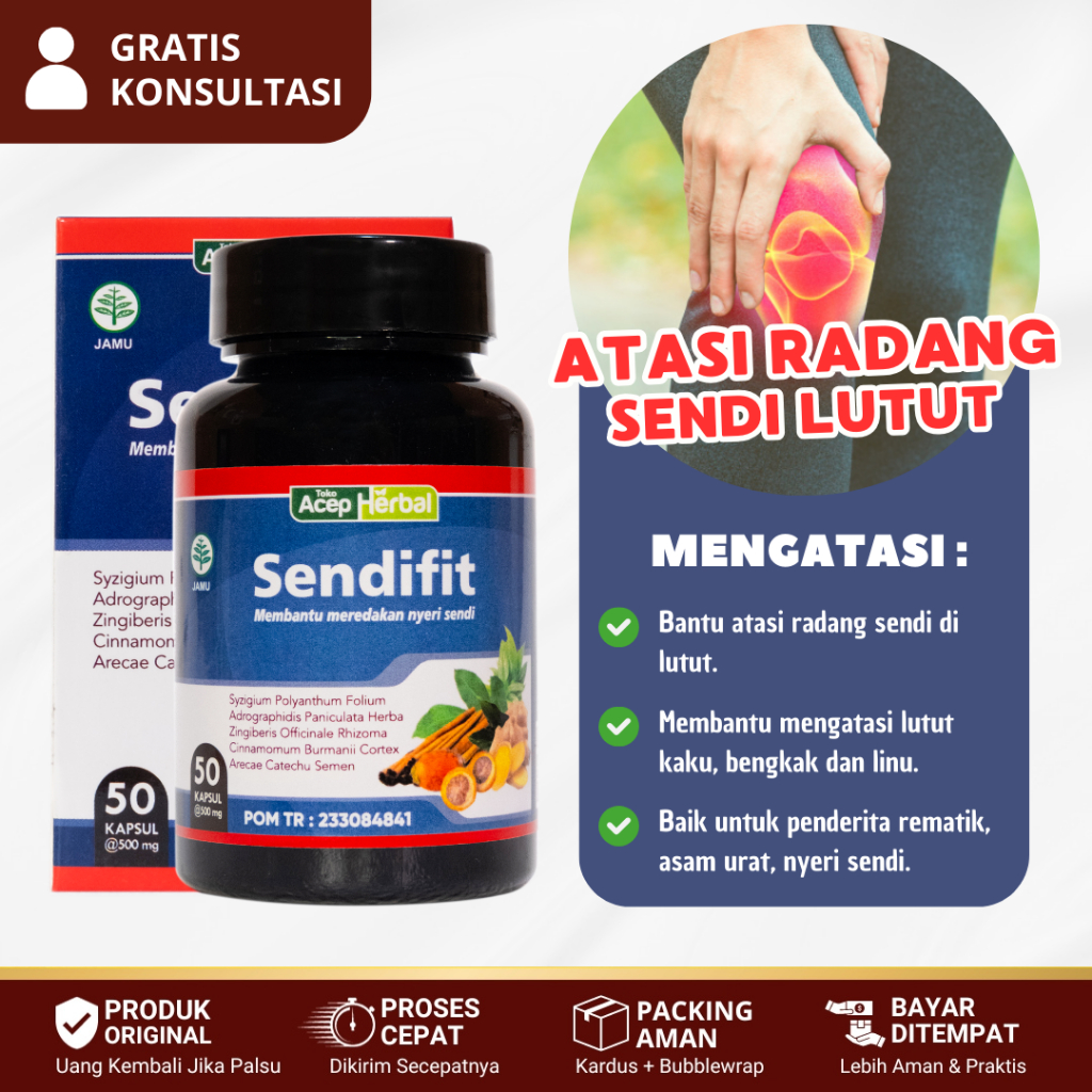 Obat Radang Sendi Lutut, Obat Persendian Lutut Dan Dengkul, Lutut Nyeri Sakit - SENDIFIT KAPSUL