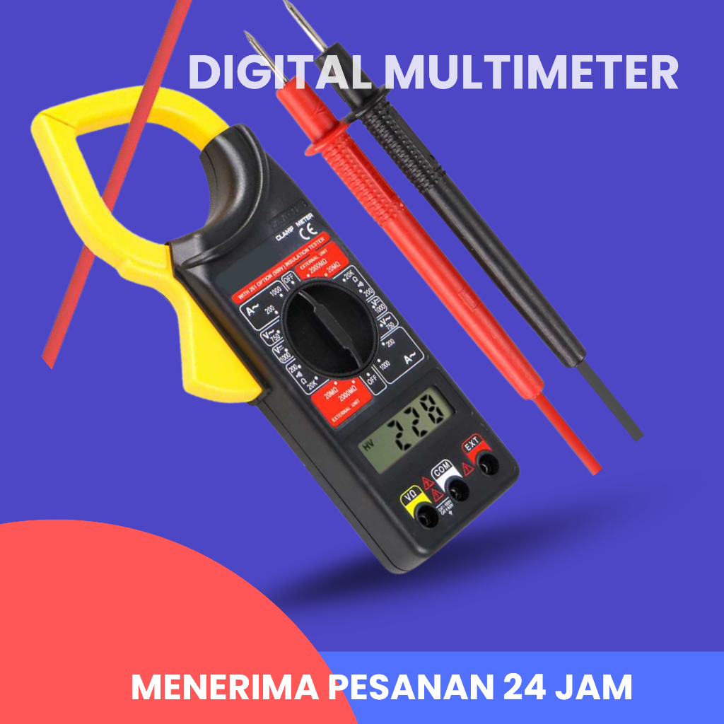 BM Tang Ampere ANENG Digital Clamp Multimeter Tang Ampere - DT266 Terbaru