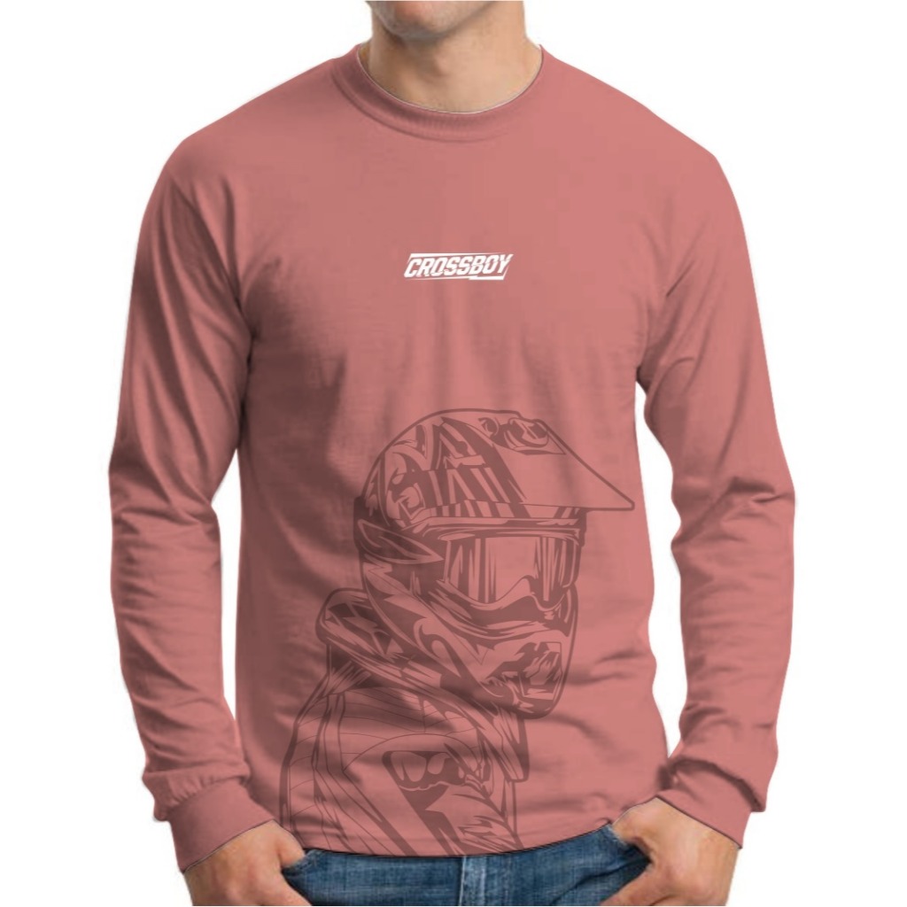 Baju Racing Motor Balap Crossboy Lengan Panjang Pria Bahan Combet 24s Tebal Sablon Platisol Karet