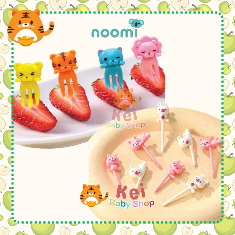 Noomi Bento Stick Mini Karakter / Tusuk Bento Bekal Anak / Garpu Bento Mini