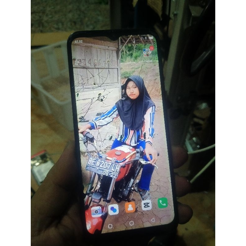 lcd Tc hp Infinix smart 4 Lcd ORI cabutan minus lcd retak+tompel Tapi sentuh masih oke di jamin norm