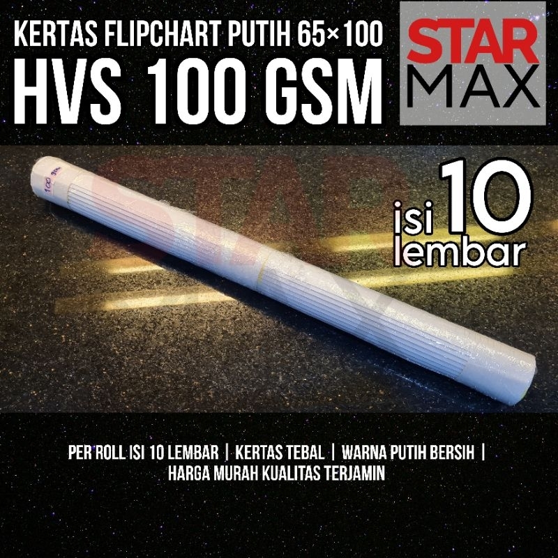 

Kertas Flipchart HVS 100 gsm ukuran 65x100 (roll) | isi 10 lembar