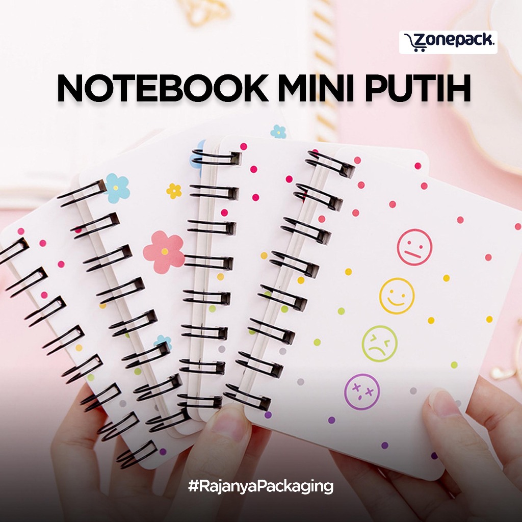 

Buku Catatan Mini | Notebook Mini Putih | Buku Tulis Kelinci Lucu Cute Love Dot Flower | Catatan Memo Kecil Mini Pocket | Mini Notebook Ring Motif Isi 80 Lembar