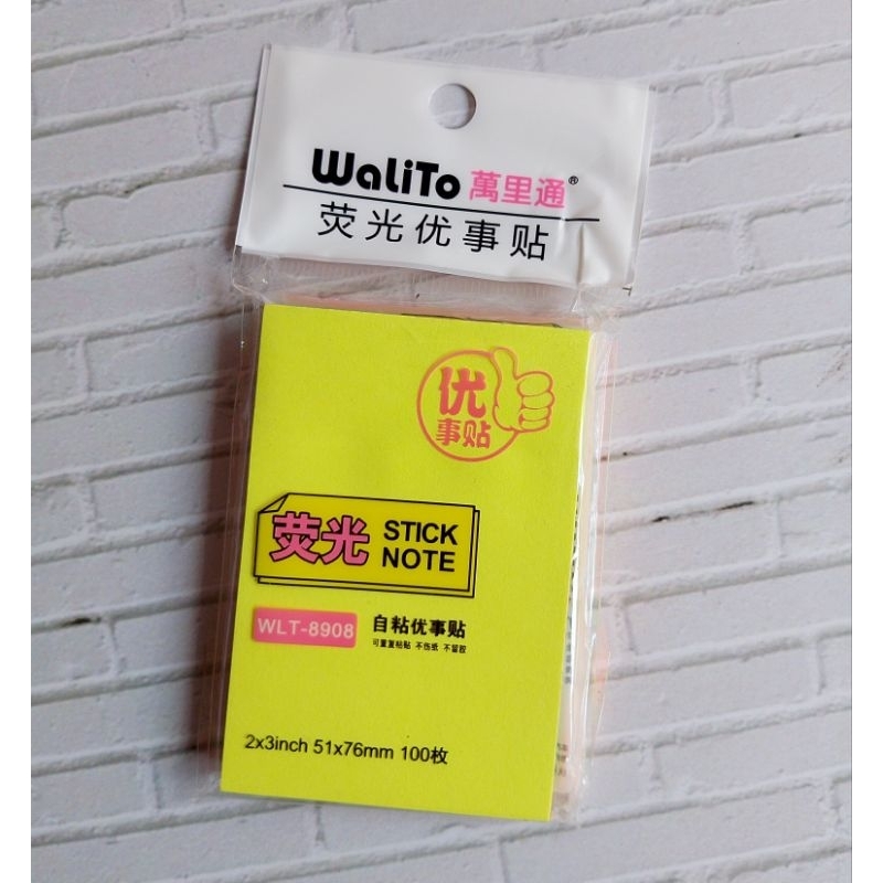 

STICK NOTE WLT-8908 5 WARNA/UK 51X76MM ISI 100LEMBAR