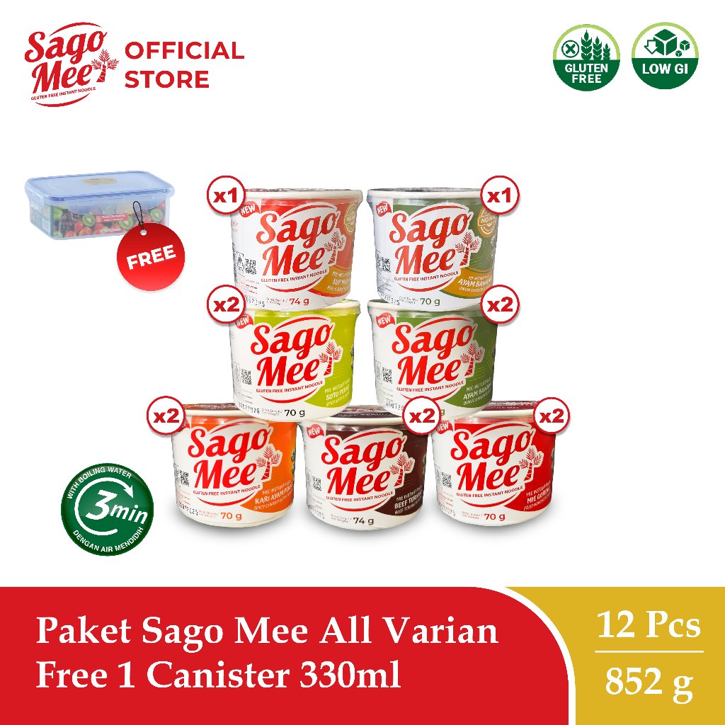 

Sago Mee Paket Lengkap Gluten Free Mie Instan Extra 1 Exclusive Canister 330ml