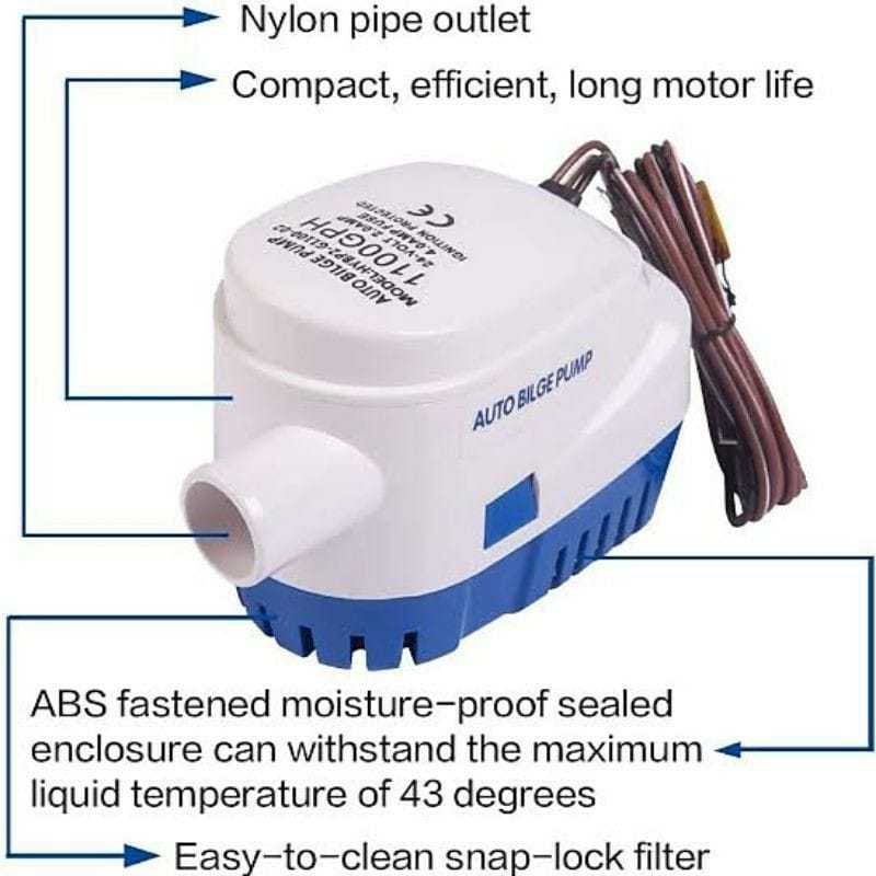 NJH BILGE Pompa Celup Otomatis 12V DC Pompa Air Kuras Toren Kapal