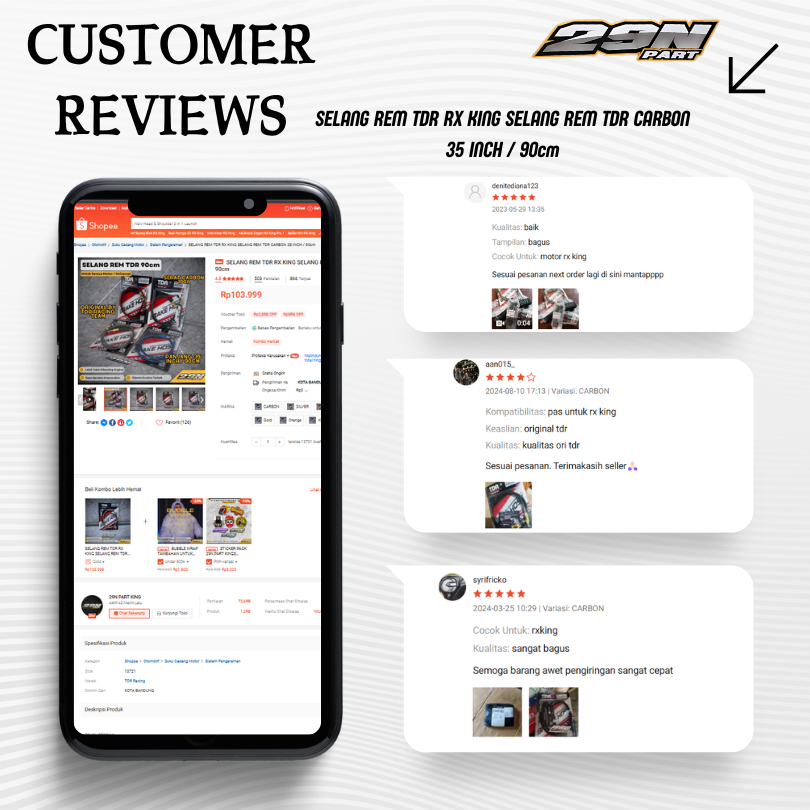 SELANG REM TDR RX KING SELANG REM TDR CARBON 35 INCH / 90cm