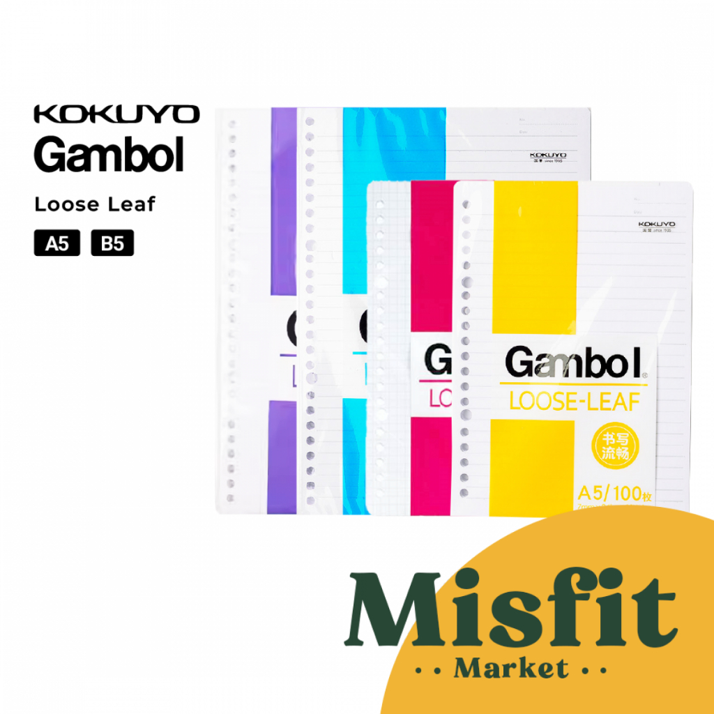 

Kokuyo GAMBOL Loose Leaf Paper Refill A5 B5 Refil Binder Kertas