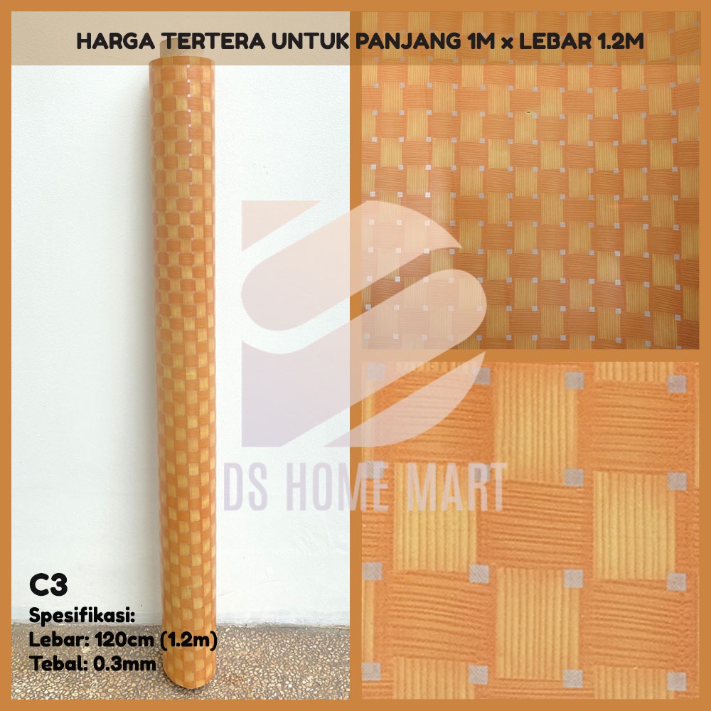 C3 - Karpet Lantai Tikar Plastik Vinyl METERAN dengan Lebar 1.2m