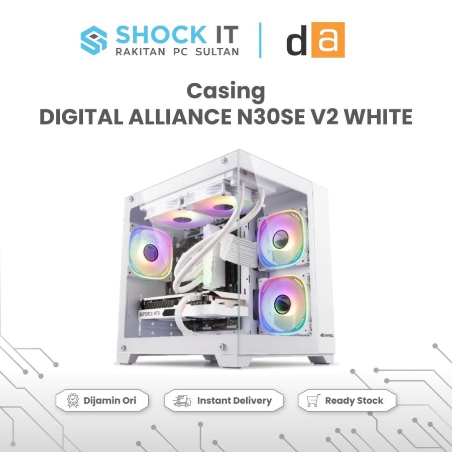 Digital Alliance DA N30SE V2 Micro ATX M-ATX ITX Case Casing PC komputer - Putih