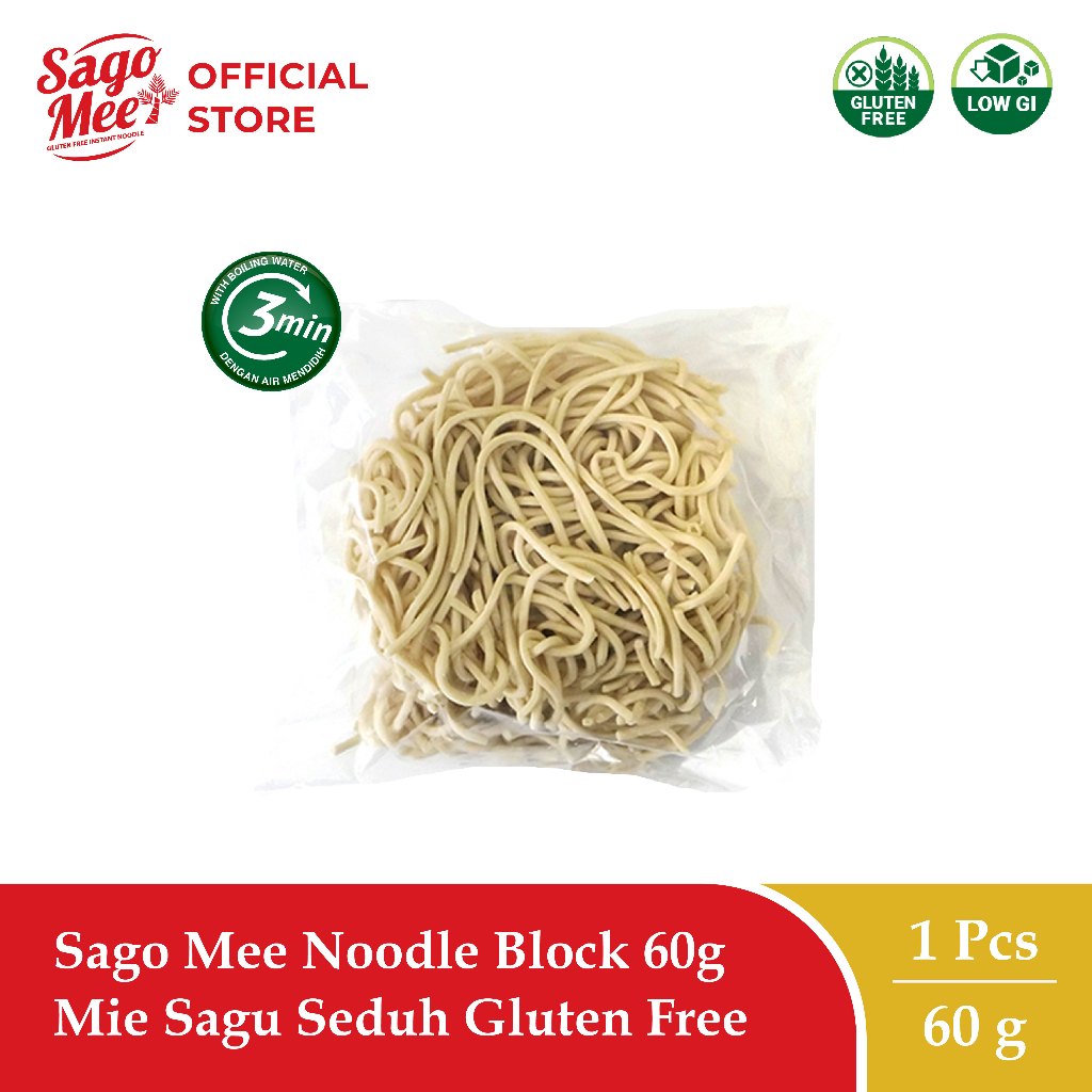 

Sago Mee Noodle Block 60g Mie Sagu Seduh Gluten Free