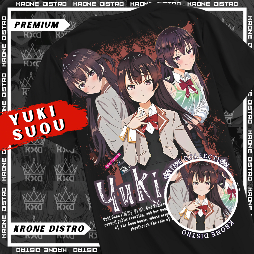 KRONE Kaos Anime ROSHIDERE YUKI SUOU Katun Premium 24s Tshirt Distro Oversize Dewasa