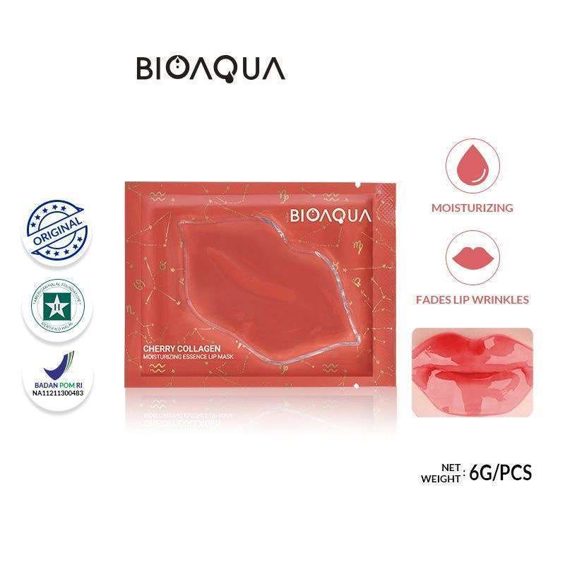 BIOAQUA Masker Bibir Cherry Collagen Moisturizing Essence Lip Mask 6gr masker - Standbo