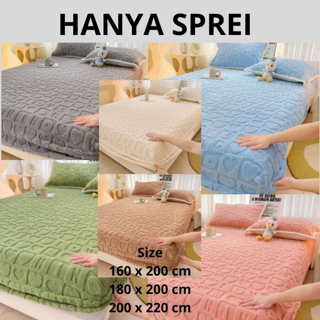 Sprei Bludru Lembut Motif Timbul Anti Slip - Kasur Lembut BEST SELLER