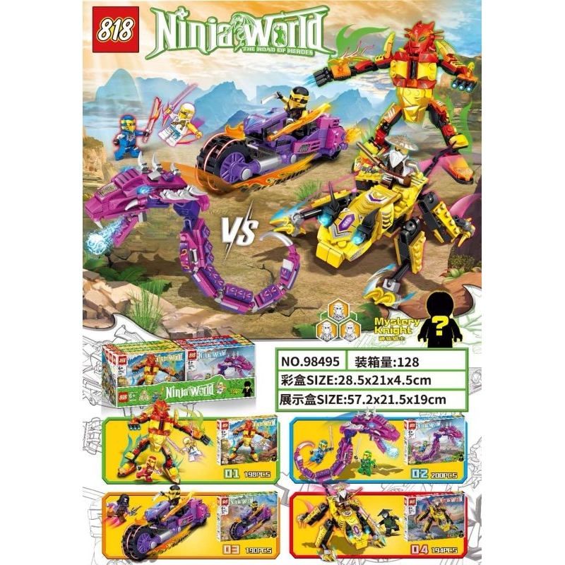 mainan ninjago balok susun mainan merakit ninjago motor ninjago robot ninjago naga besar