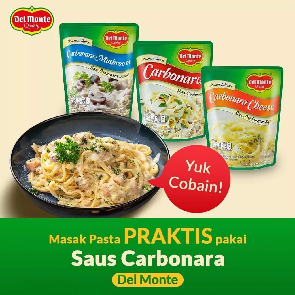 

DELMONTE Saus Carbonara Pasta / Saus Pasta Carbonara Pouch 180gr